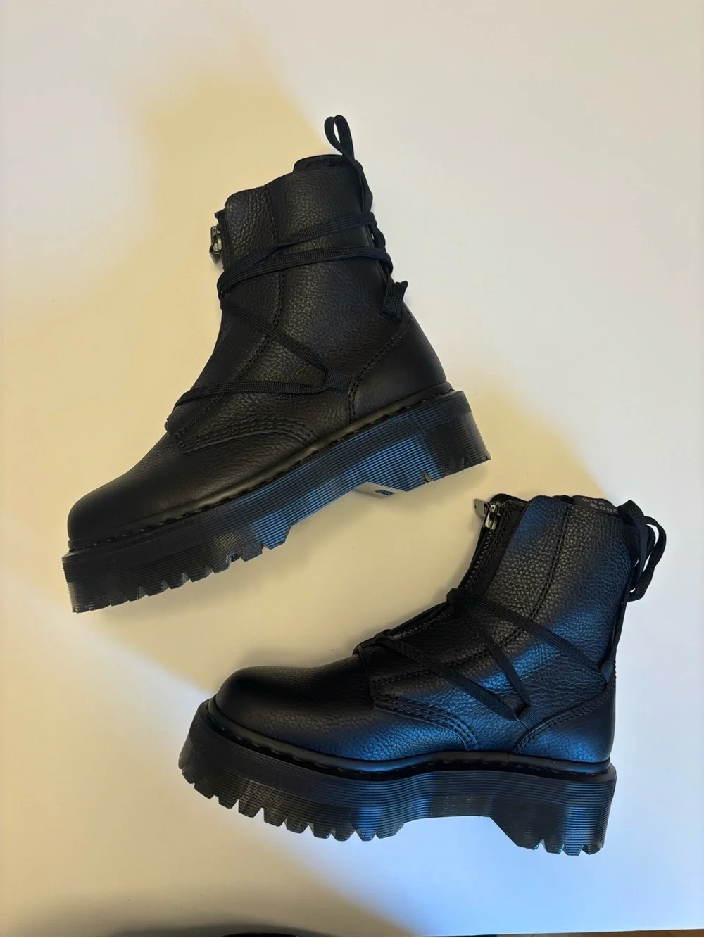 Dr. Martens Jarrick II Laced Leather Platform Boots Black